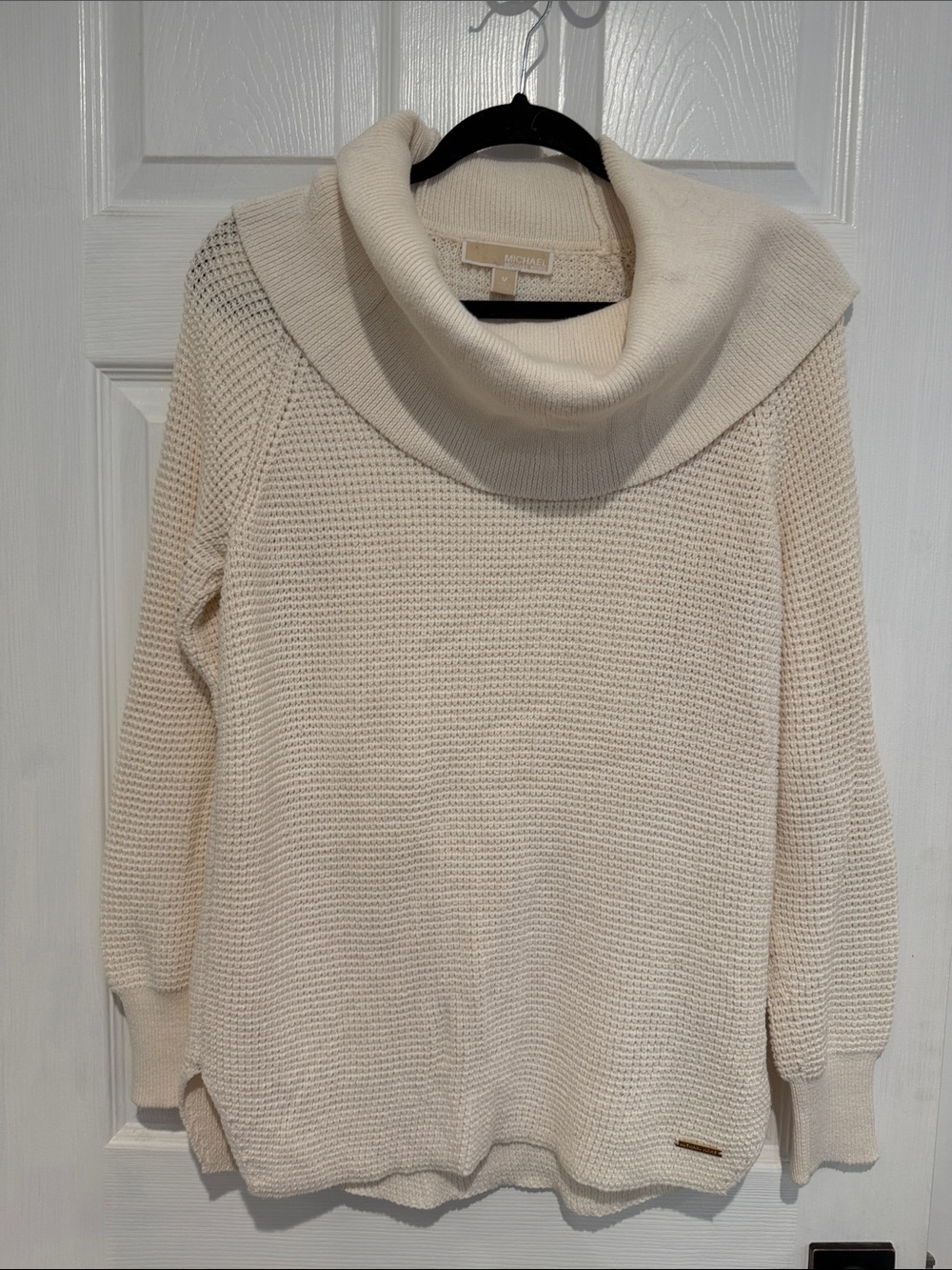 Michael Kors Ivory Cowl Neck Knit Sweater size medium